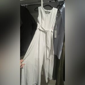 Calvin Klein White Gray Strapless Sundress